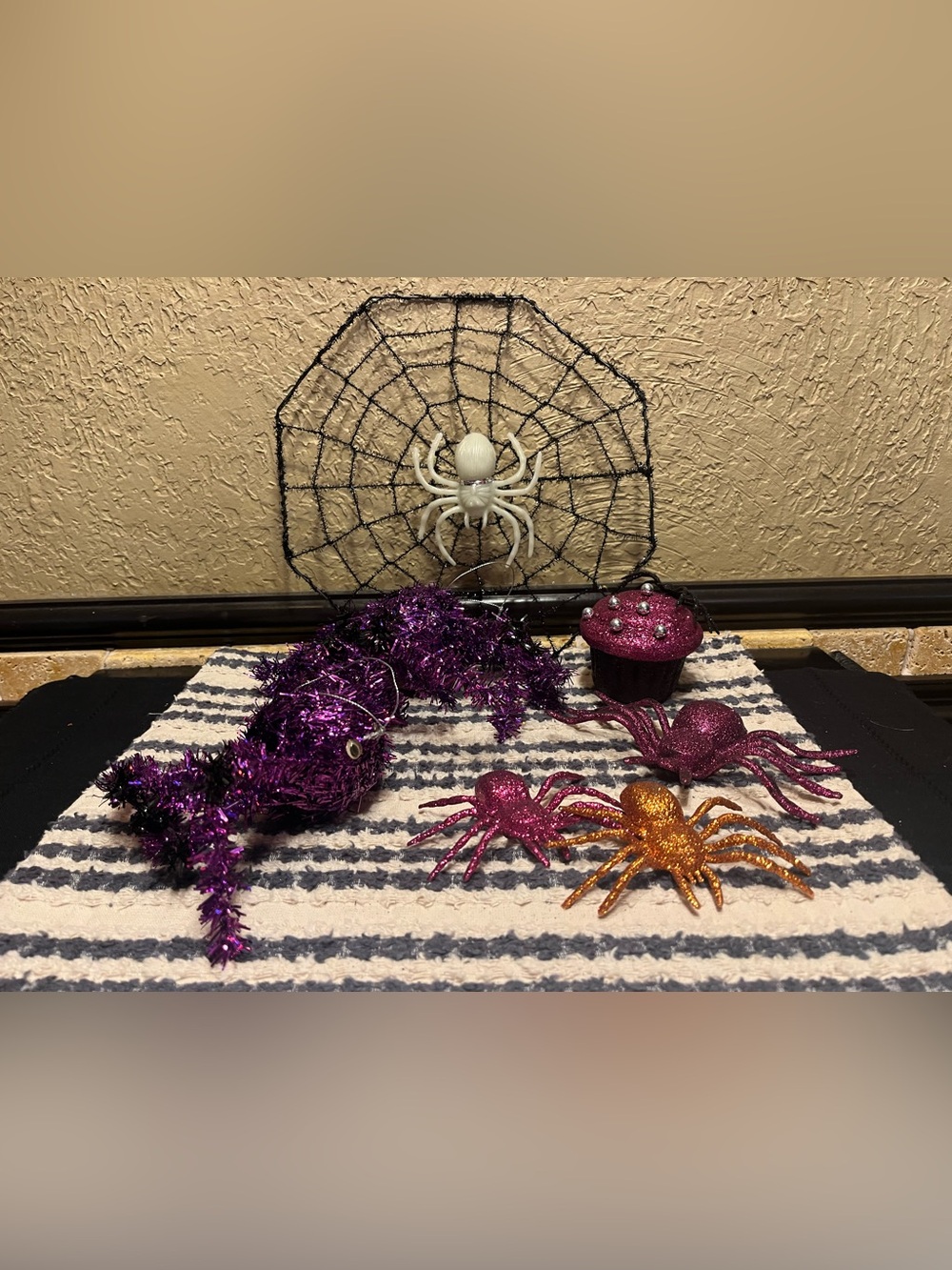 Lot of (7) Halloween Decorations Spider Motif